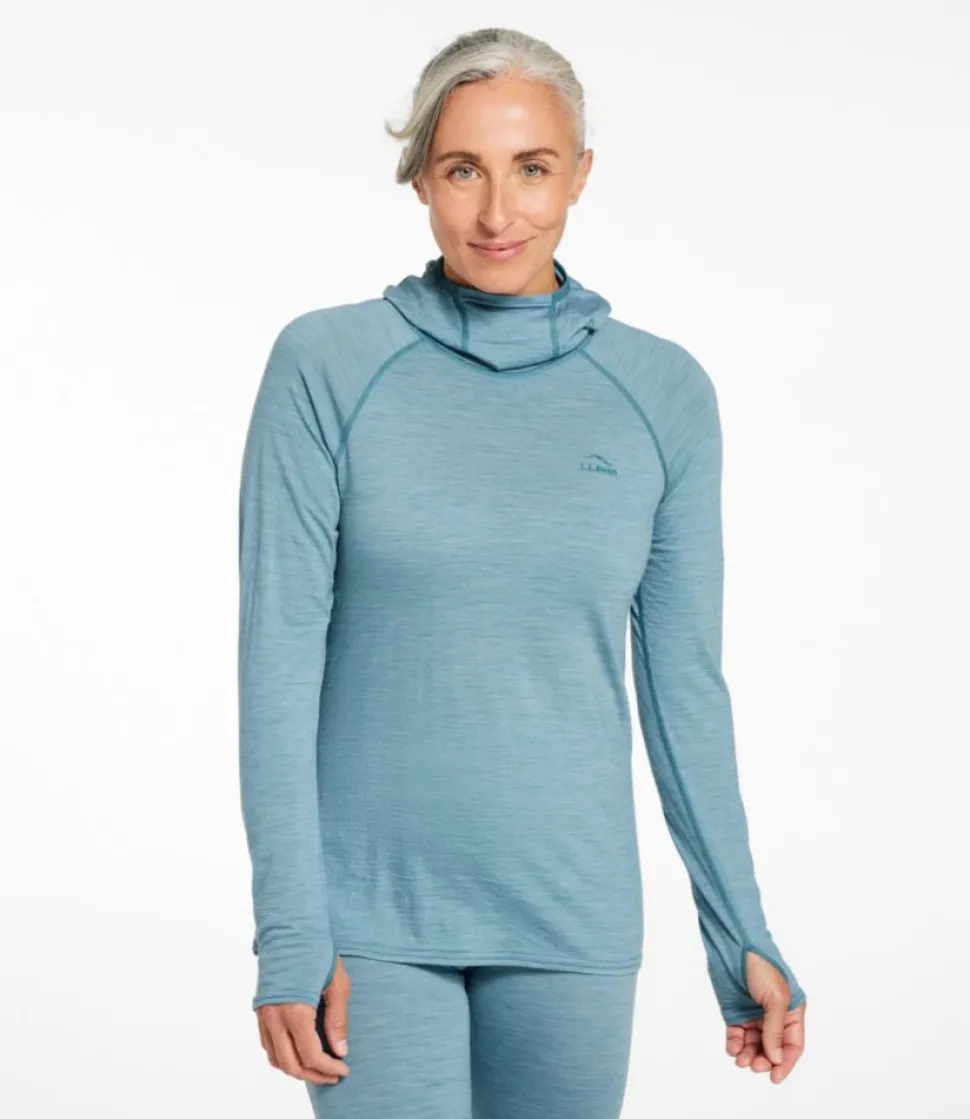 Outlet L.L.Bean "Women's Cresta Ultralight 150 Hoodie, Stripe" OceanWaves/StormTeal