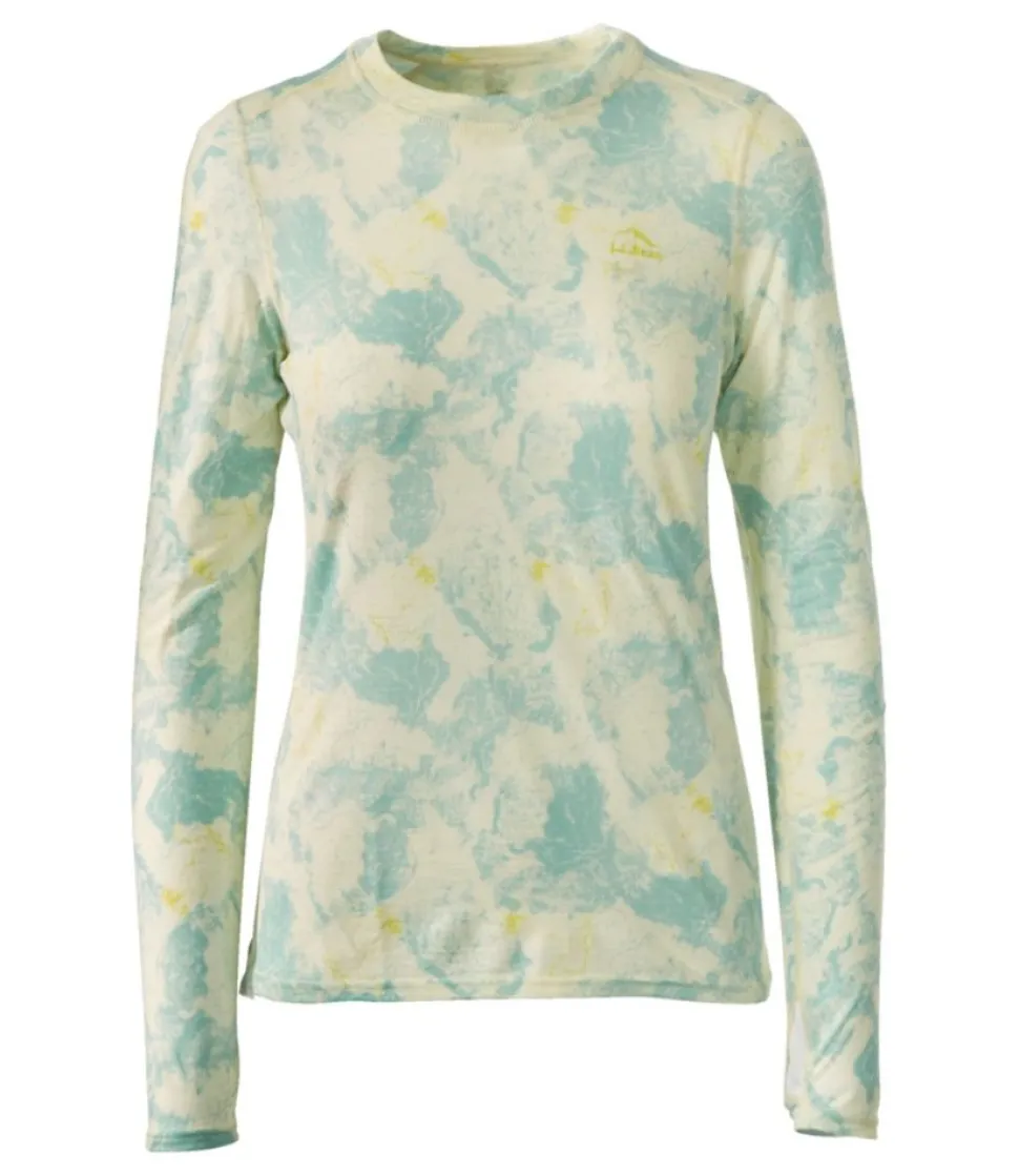 Online L.L.Bean "Women's Cresta Utralight 150 Crew Top, Print" SeaSaltCamo