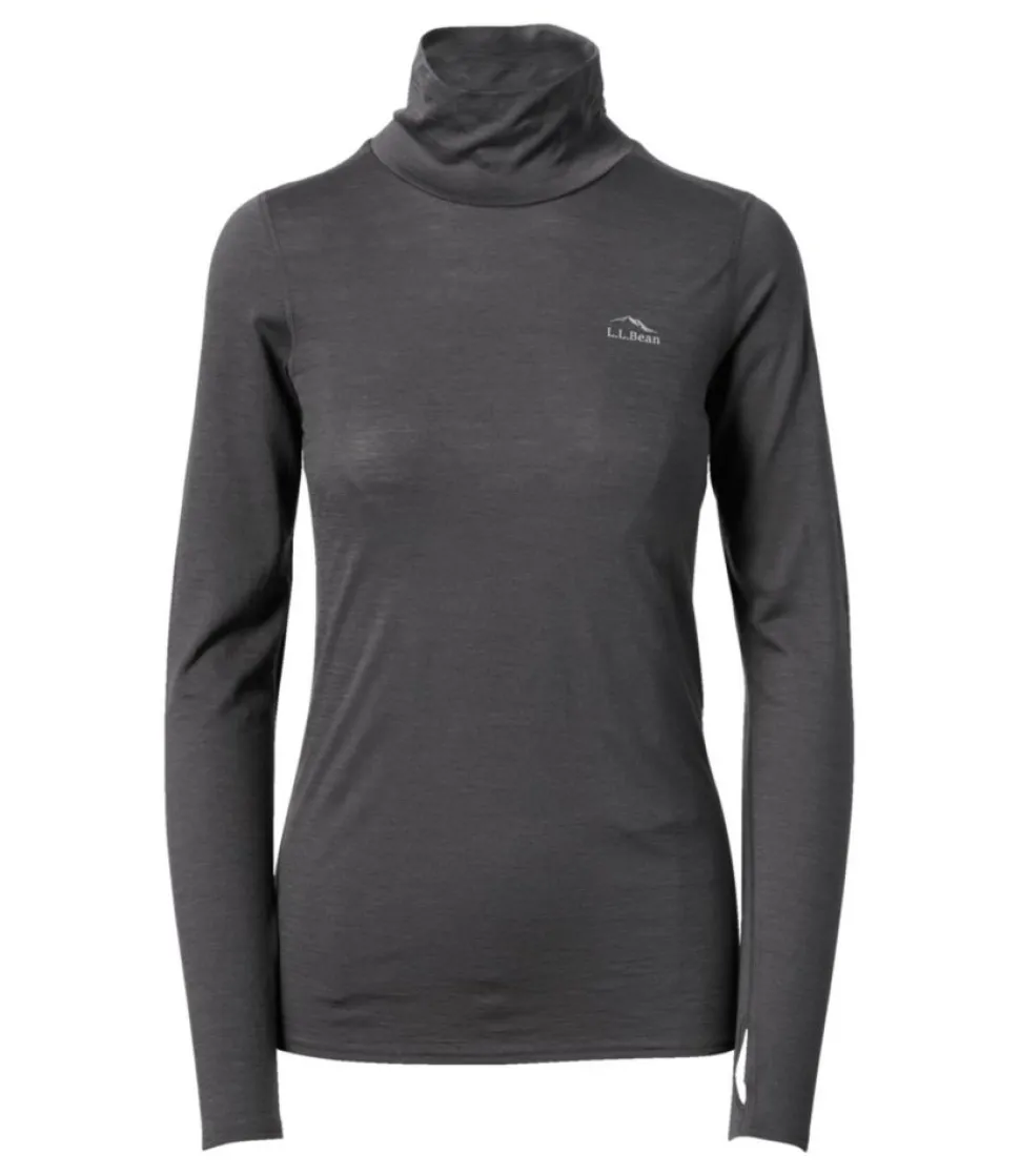 Sale L.L.Bean "Women's Cresta Wool Ultralight 150 Turtleneck" AlloyGray