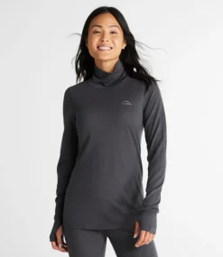 Sale L.L.Bean "Women's Cresta Wool Ultralight 150 Turtleneck" AlloyGray