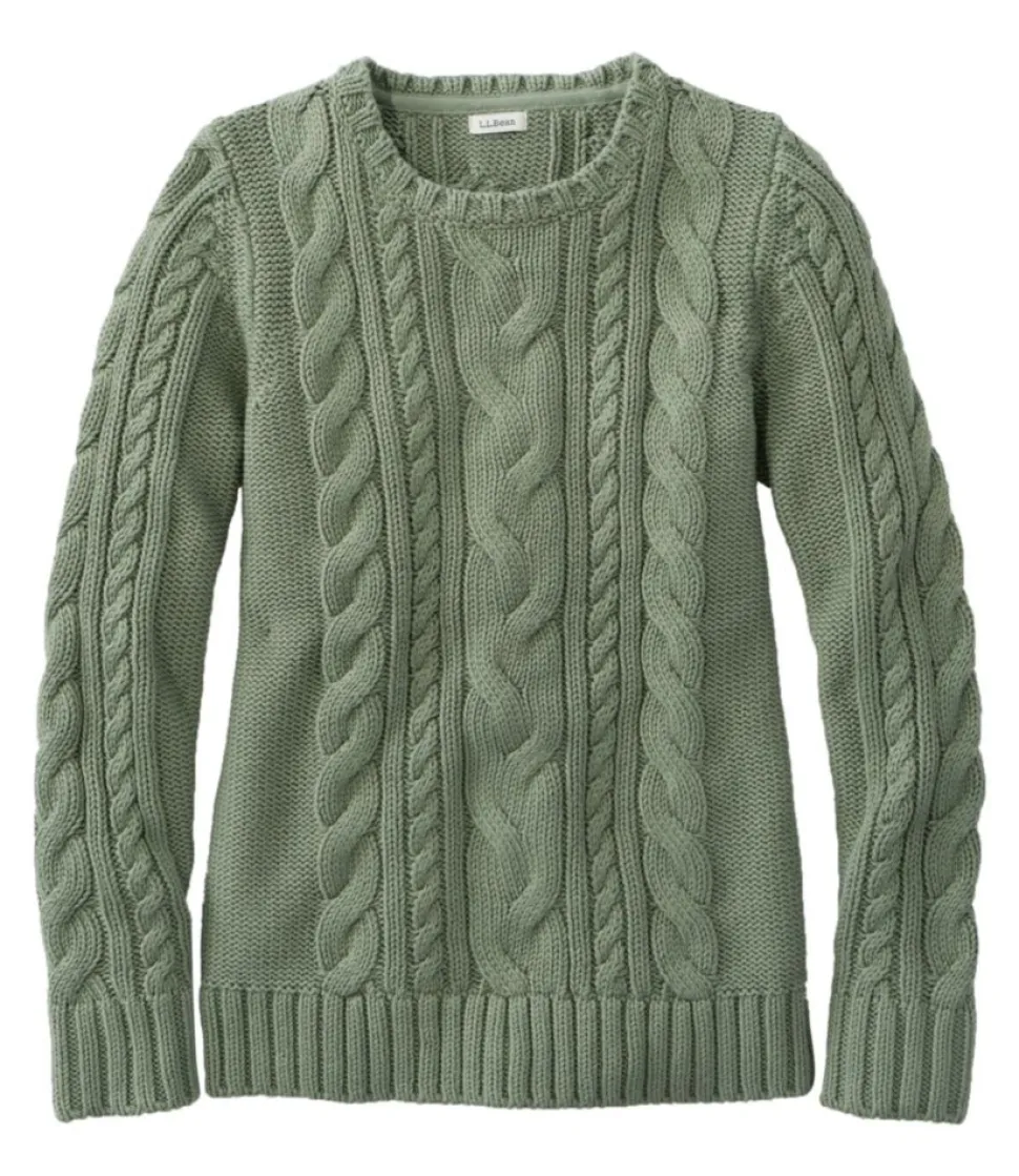 Shop L.L.Bean "Women's Double L® Cable Sweater, Crewneck"