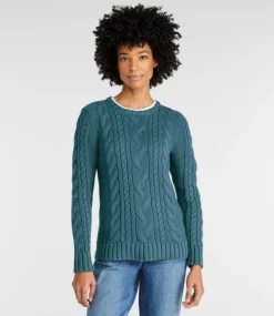 Shop L.L.Bean "Women's Double L® Cable Sweater, Crewneck"