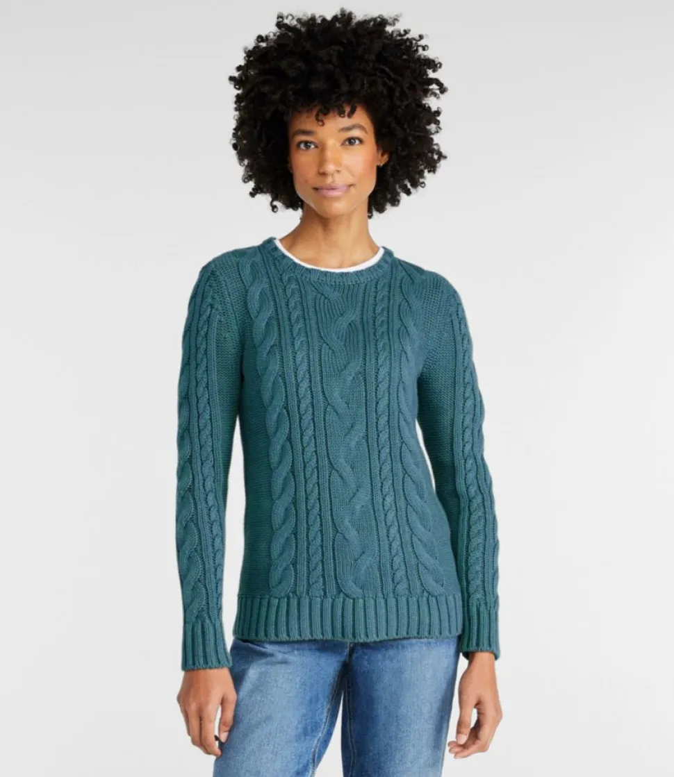 Shop L.L.Bean "Women's Double L® Cable Sweater, Crewneck"