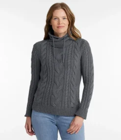 Clearance L.L.Bean "Women's Double L® Mixed-Cable Sweater, Funnelneck"