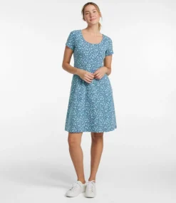 Best Sale L.L.Bean "Women's Easy Cotton Fit-and-Flare Dress, Pattern"