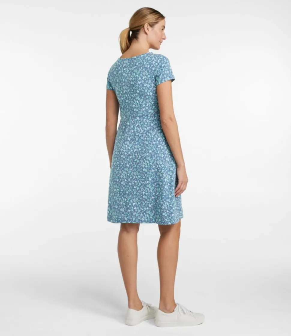 Best Sale L.L.Bean "Women's Easy Cotton Fit-and-Flare Dress, Pattern"