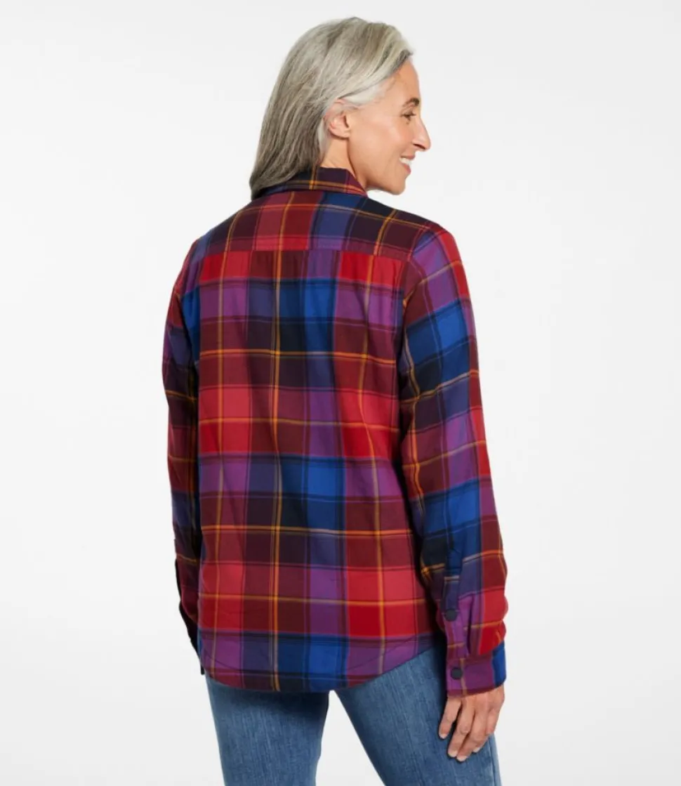 Online L.L.Bean "Women's Fleece-Lined Flannel Shirt, Snap-Front Plaid"