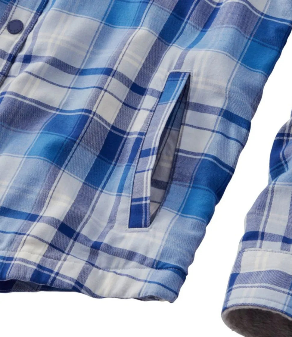 Online L.L.Bean "Women's Fleece-Lined Flannel Shirt, Snap-Front Plaid"
