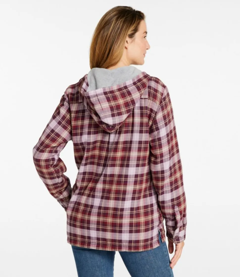 Flash Sale L.L.Bean "Women's Fleece-Lined Flannel Hoodie, Plaid"