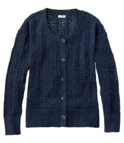 New L.L.Bean "Women's Frye Island Pointelle Sweater, Cardigan"