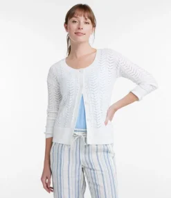 New L.L.Bean "Women's Frye Island Pointelle Sweater, Cardigan"