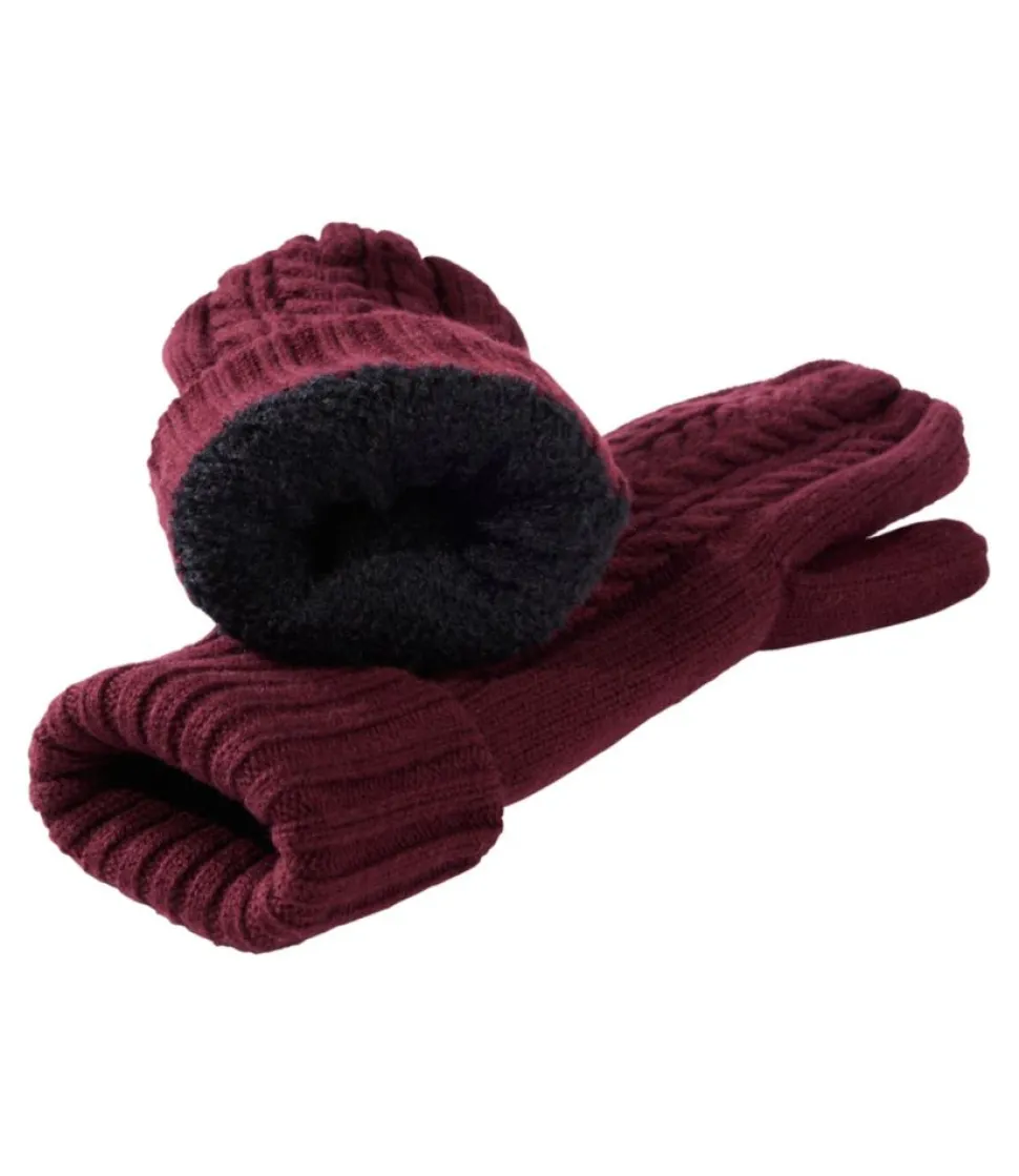 Discount L.L.Bean "Women's Heritage Cable Mittens"
