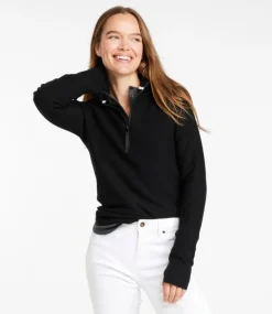 Shop L.L.Bean "Women's Honeycomb Merino Wool-Blend Sweater, Quarter-Zip"