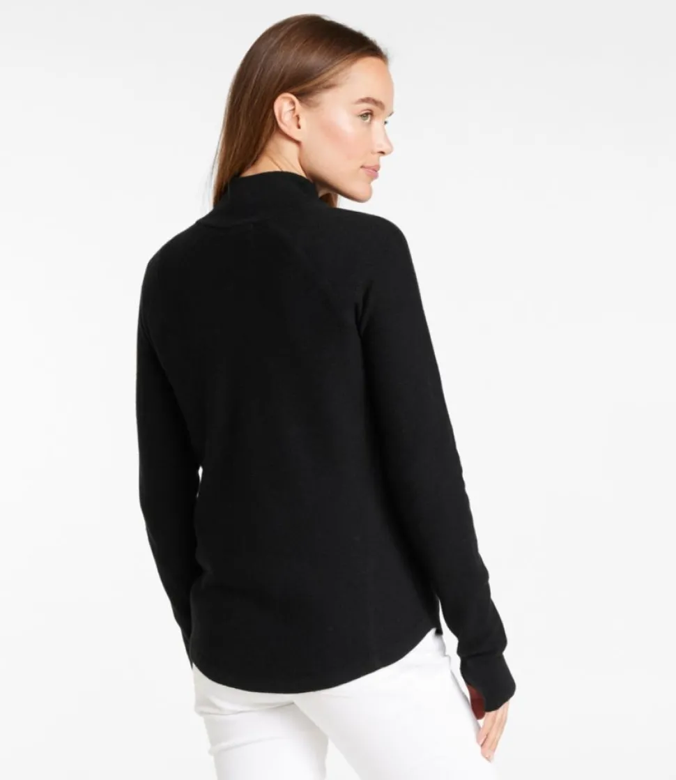Shop L.L.Bean "Women's Honeycomb Merino Wool-Blend Sweater, Quarter-Zip"