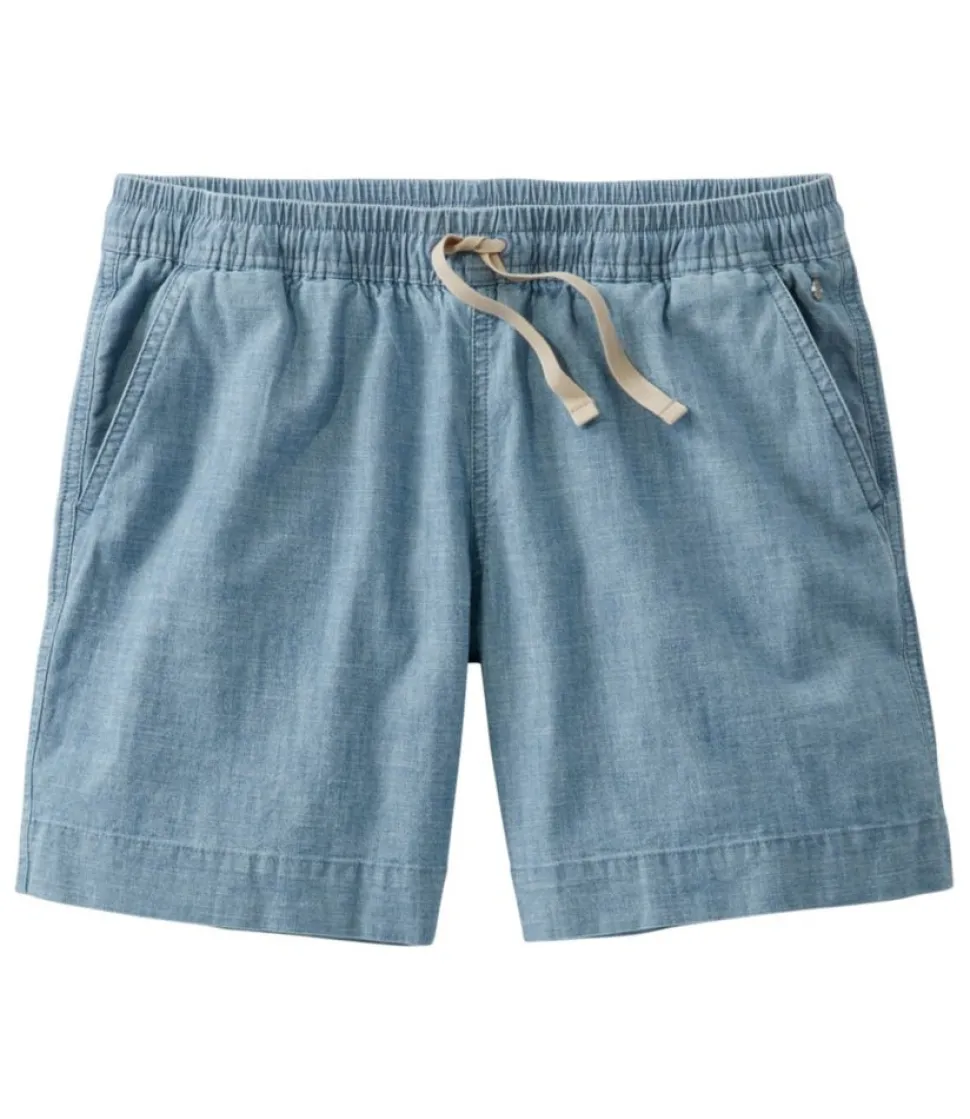 Outlet L.L.Bean "Women's Lakewashed Dock Shorts, Mid-Rise Chambray"