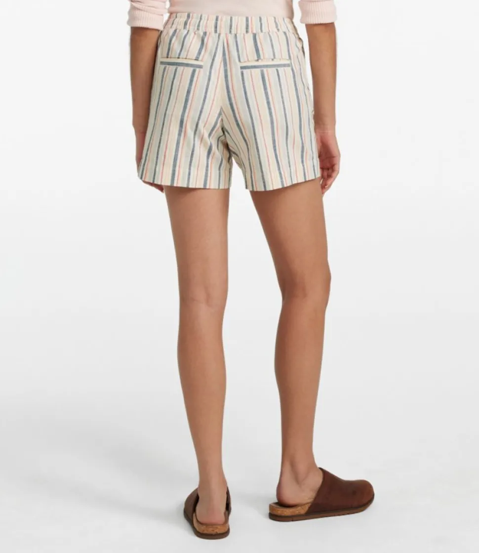 Cheap L.L.Bean "Women's Lakewashed Dock Shorts, Mid-Rise Stripe" SailclothMultiStripe