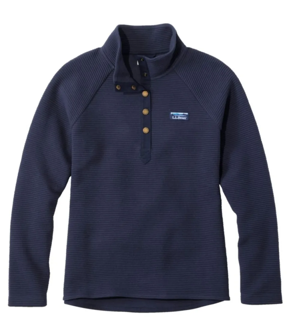 New L.L.Bean "Women's Lakewashed Double-Knit Quarter-Snap"