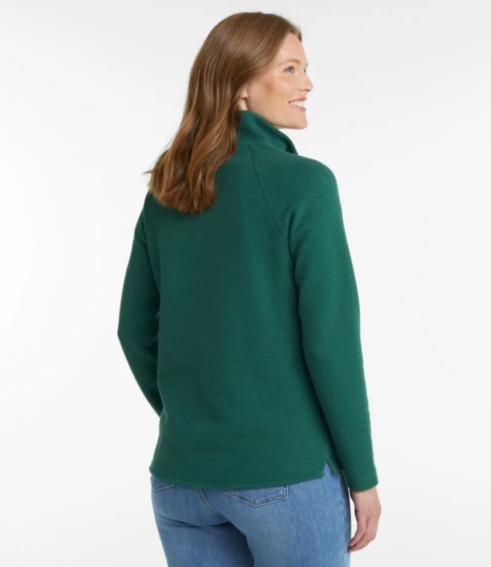 New L.L.Bean "Women's Lakewashed Double-Knit Quarter-Snap"