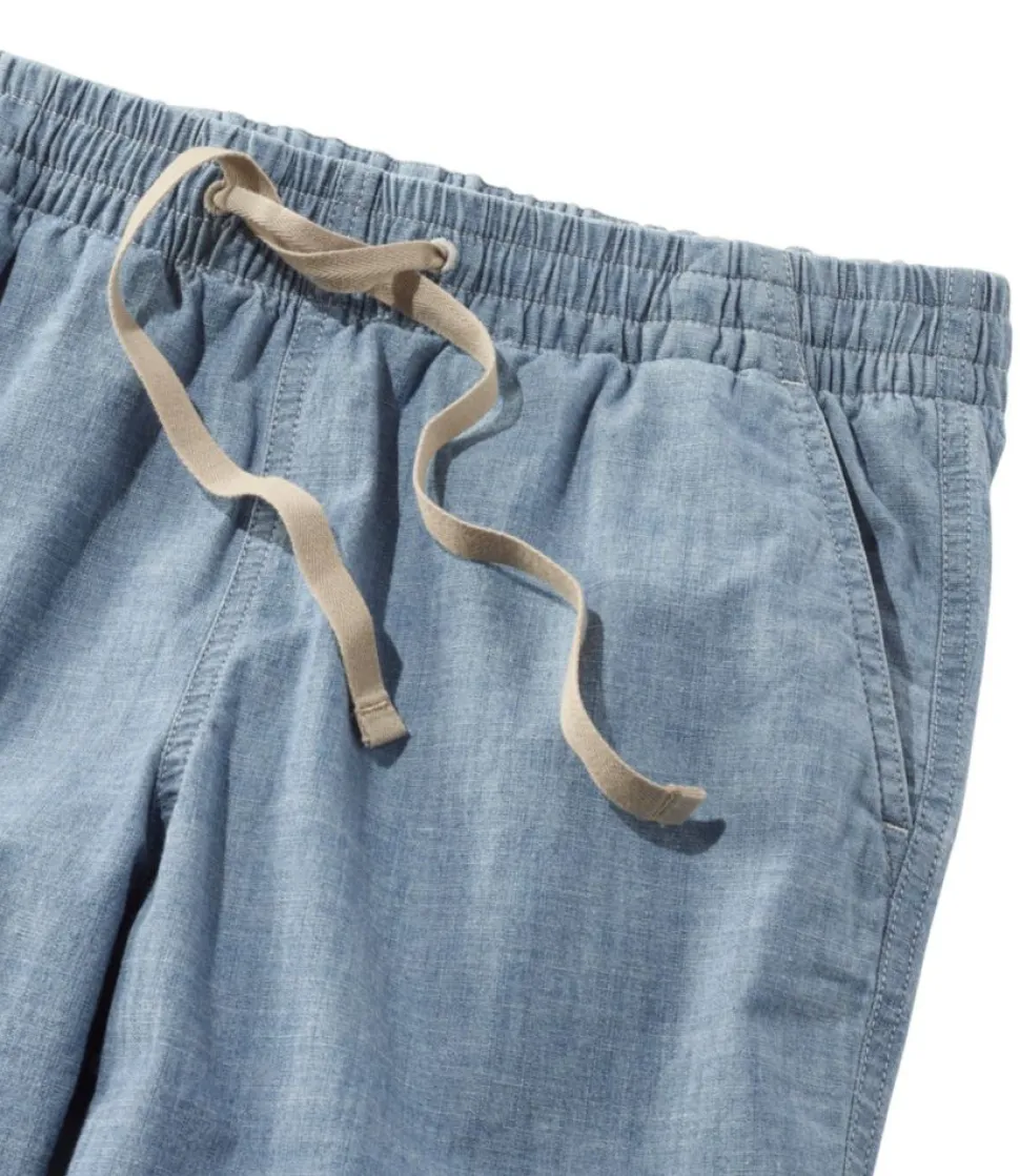 Clearance L.L.Bean "Women's Lakewashed Pull-On Chinos, Mid-Rise Chambray Ankle Pants"
