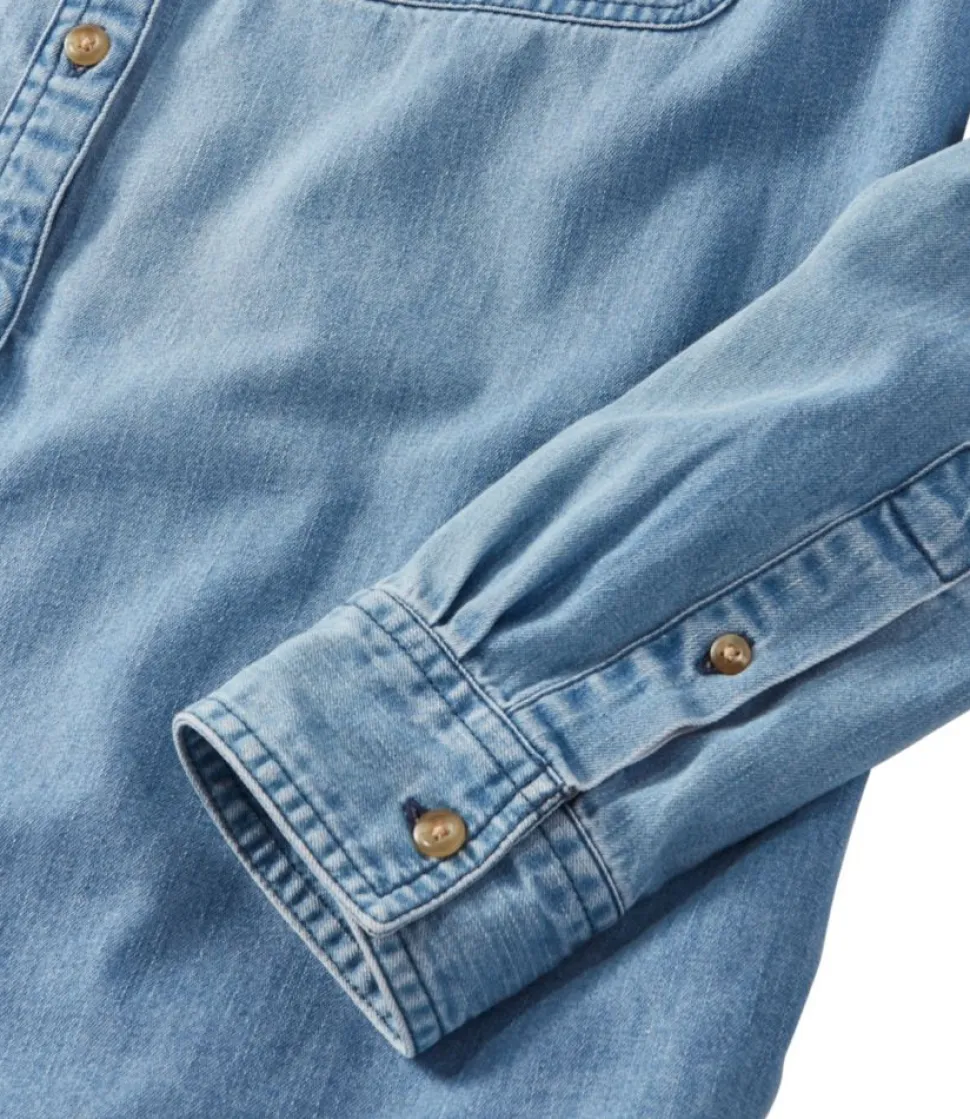 Flash Sale L.L.Bean "Women's L.L. Bean Heritage Washed Denim Shirt, Long-Sleeve"