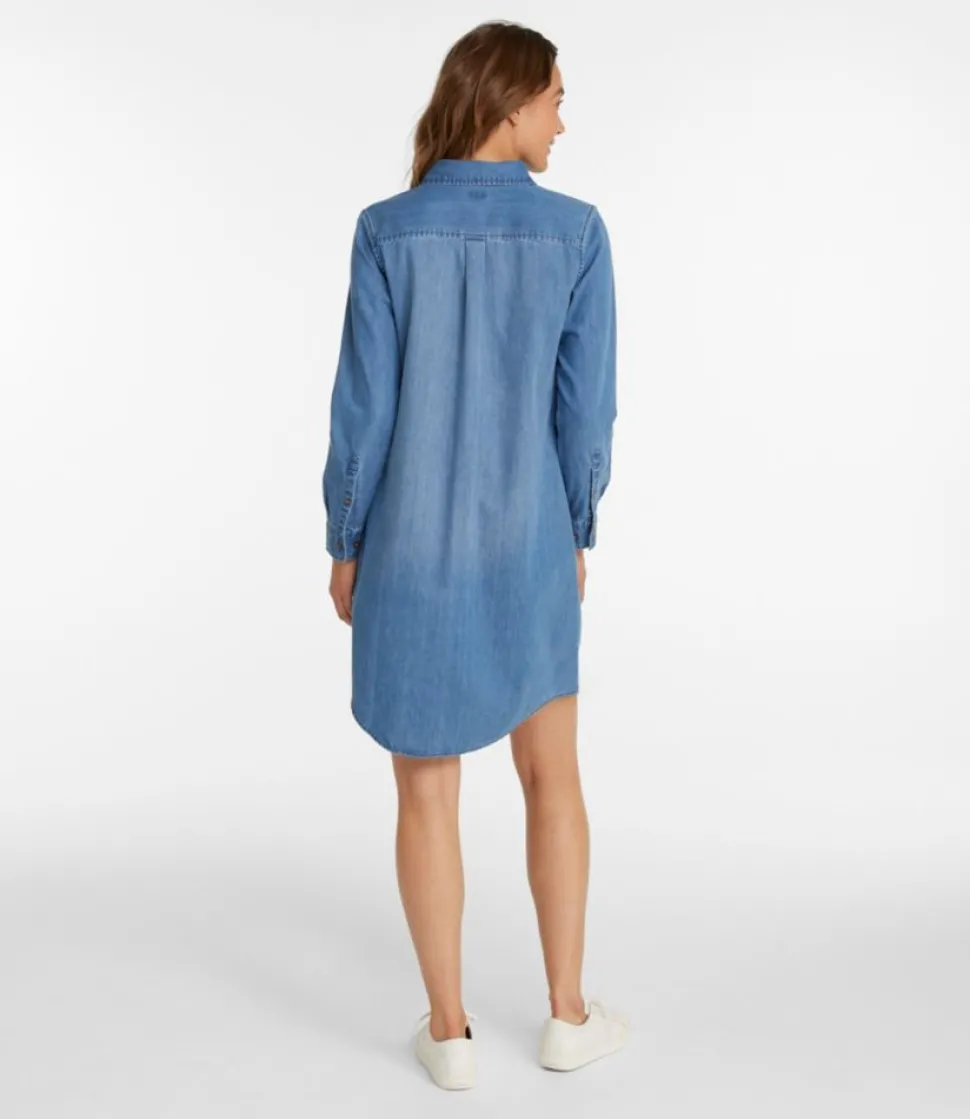 Discount L.L.Bean "Women's L.L. Bean Heritage Washed Denim Shirt Dress" MediumBlue
