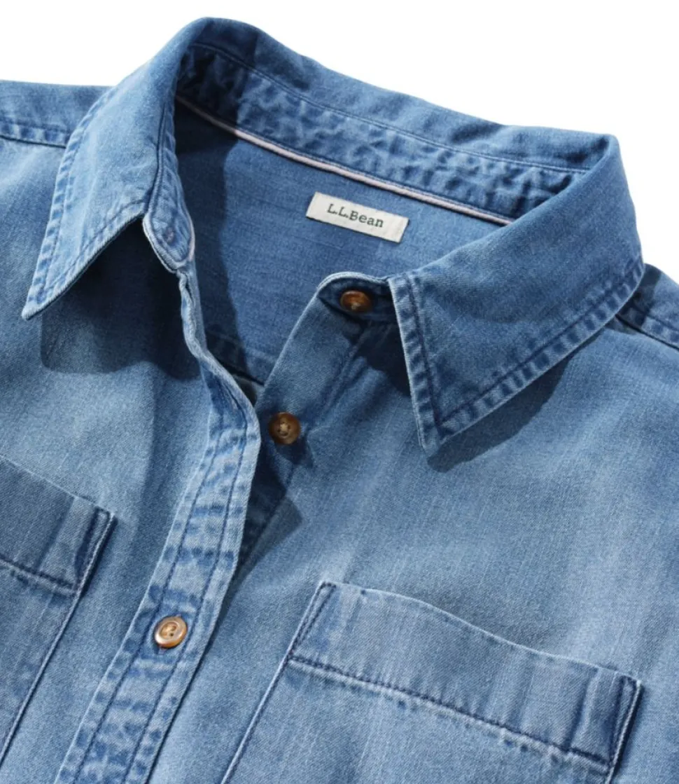 Discount L.L.Bean "Women's L.L. Bean Heritage Washed Denim Shirt Dress" MediumBlue