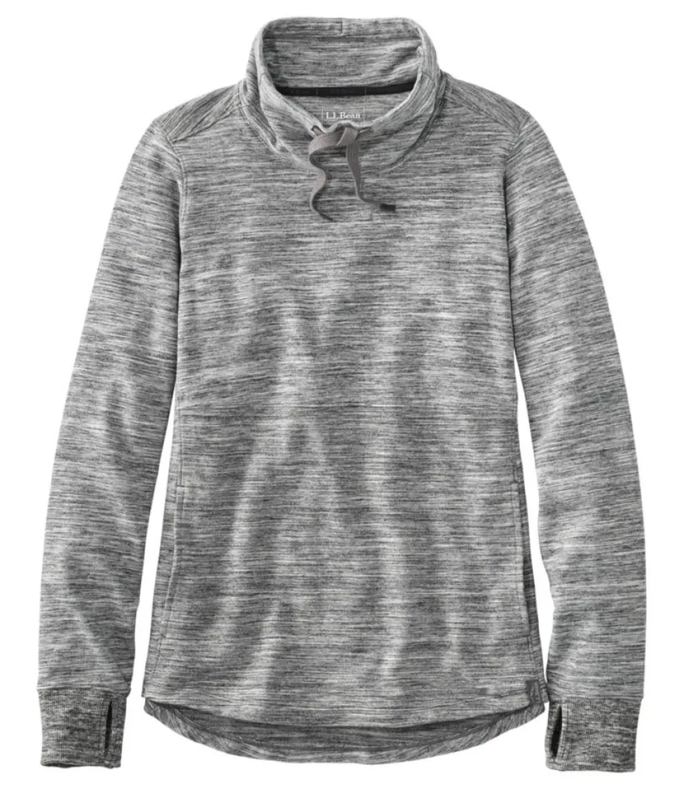 New L.L.Bean "Women's Cozy Mixed-Knit Pullover, Marled" LightGrayMarl