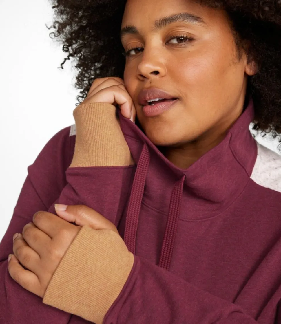 Outlet L.L.Bean "Women's Cozy Mixed-Knit Pullover, Colorblock"