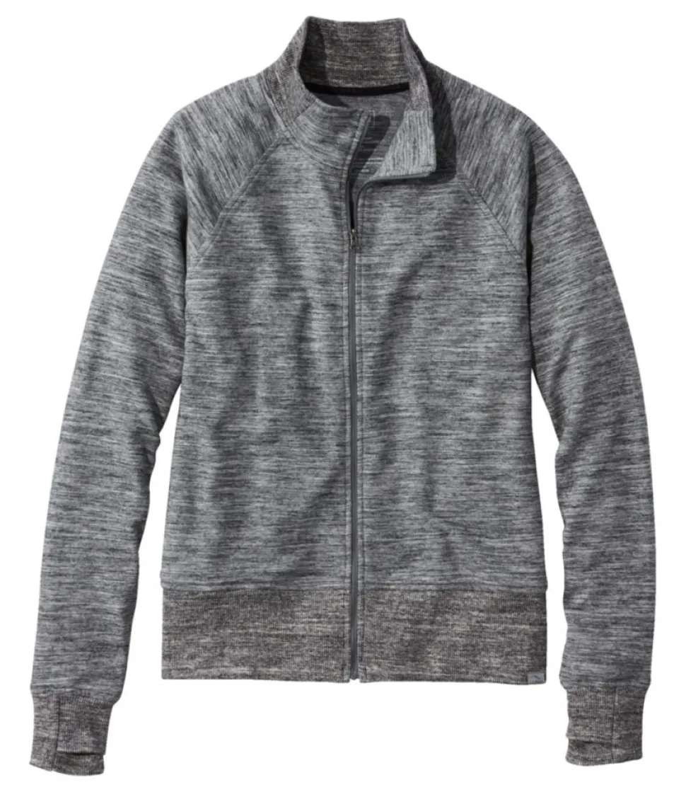 Store L.L.Bean "Women's Cozy Sweatshirt, Full-Zip Marled" LightGrayMarl