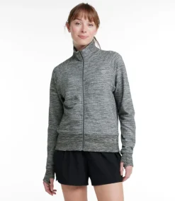 Store L.L.Bean "Women's Cozy Sweatshirt, Full-Zip Marled" LightGrayMarl