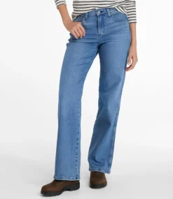 Fashion L.L.Bean "Women's Everyday Stretch Jeans, High-Rise Relaxed Wide-Leg"