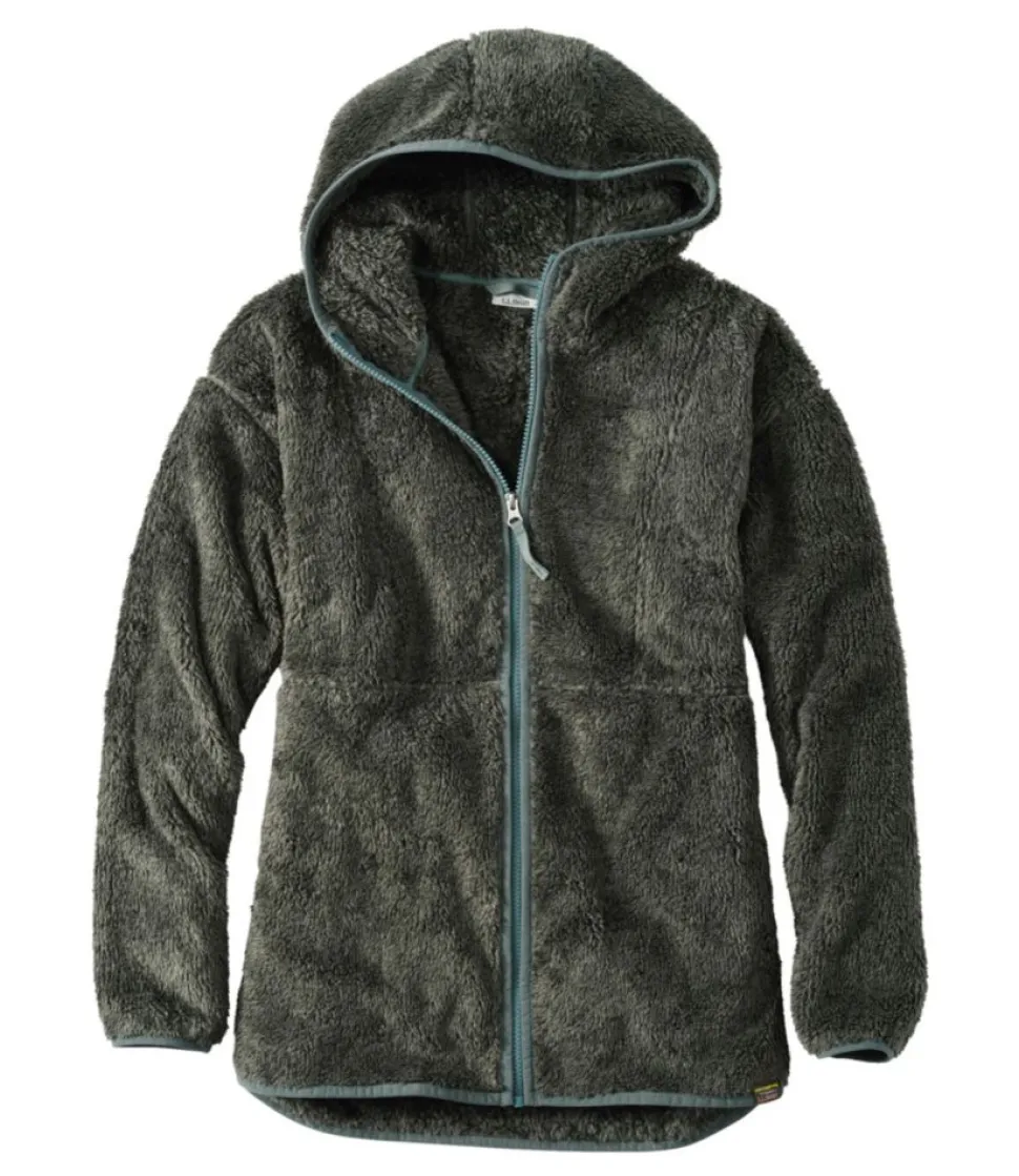 Hot L.L.Bean "Women's Hi-Pile Fleece Jacket, Long Hooded"