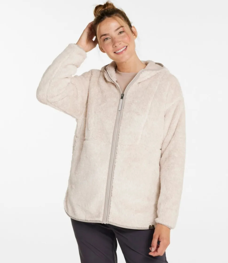 Hot L.L.Bean "Women's Hi-Pile Fleece Jacket, Long Hooded"