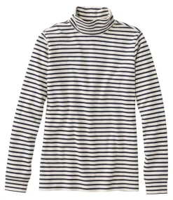 Store L.L.Bean "Women's Interlock Turtleneck, Long-Sleeve Stripe"