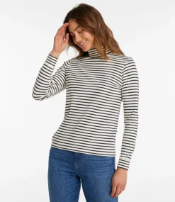 Store L.L.Bean "Women's Interlock Turtleneck, Long-Sleeve Stripe"
