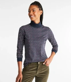 Shop L.L.Bean "Women's Interlock Turtleneck, Long-Sleeve Print"