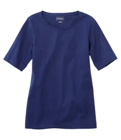 Cheap L.L.Bean "Women's Jewelneck Tee, Elbow-Sleeve"