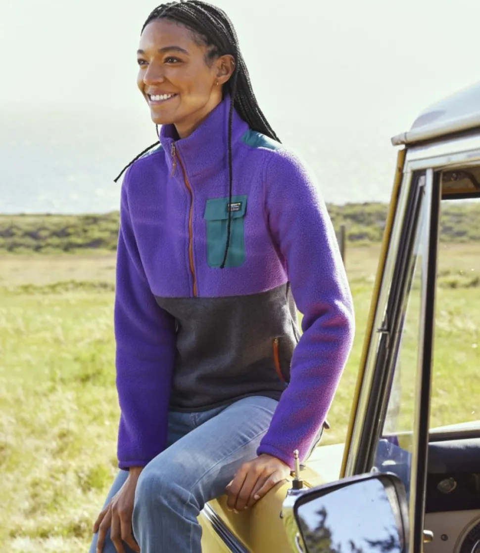 Clearance L.L.Bean "Women's Sweater Fleece Sherpa Hybrid Pullover"