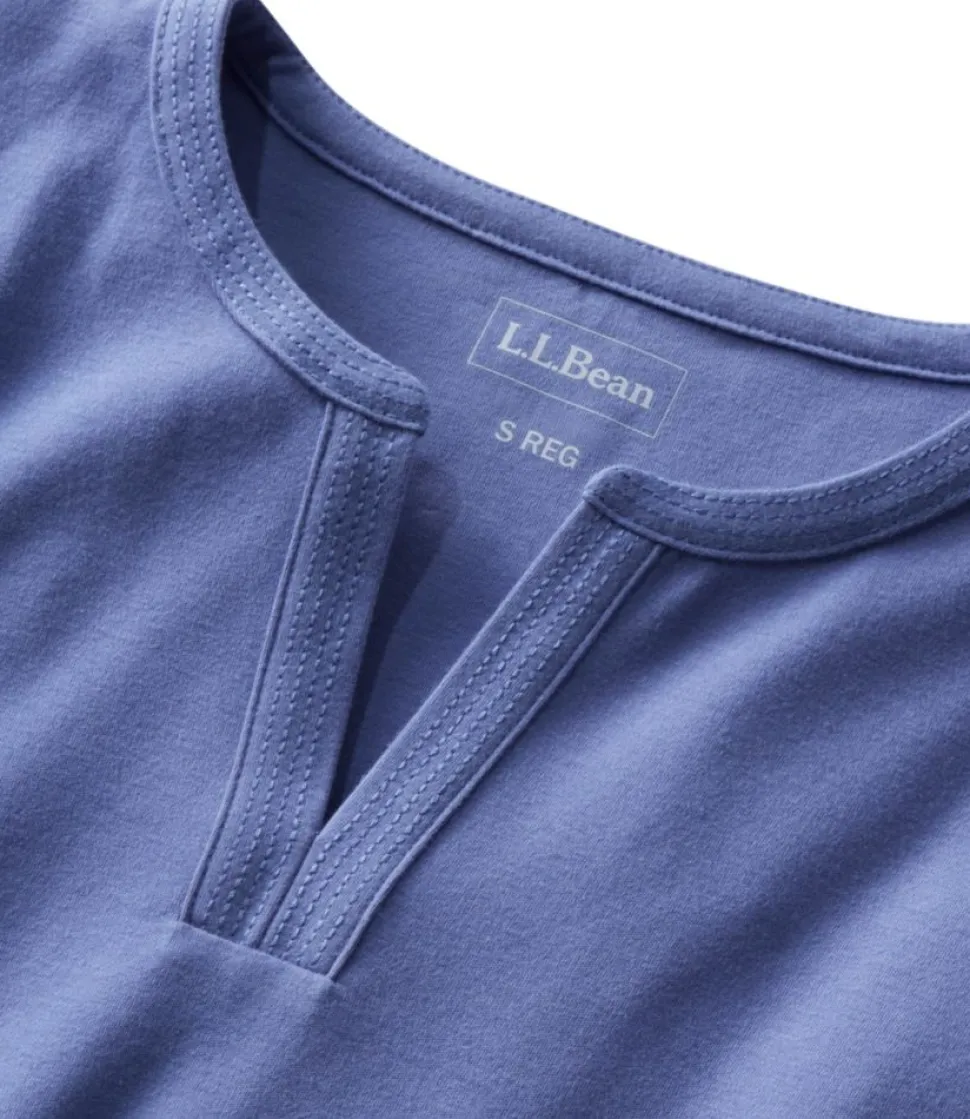 Best Sale L.L.Bean "Women's Tee, Three-Quarter-Sleeve Splitneck Tunic"