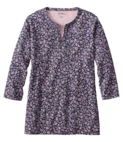 Hot L.L.Bean "Women's Tee, Three-Quarter-Sleeve Splitneck Tunic Print"