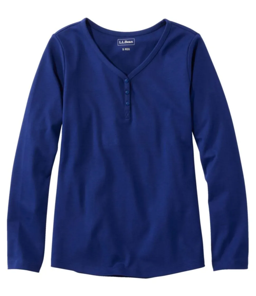 Best Sale L.L.Bean "Women's V-Neck Henley, Long-Sleeve"
