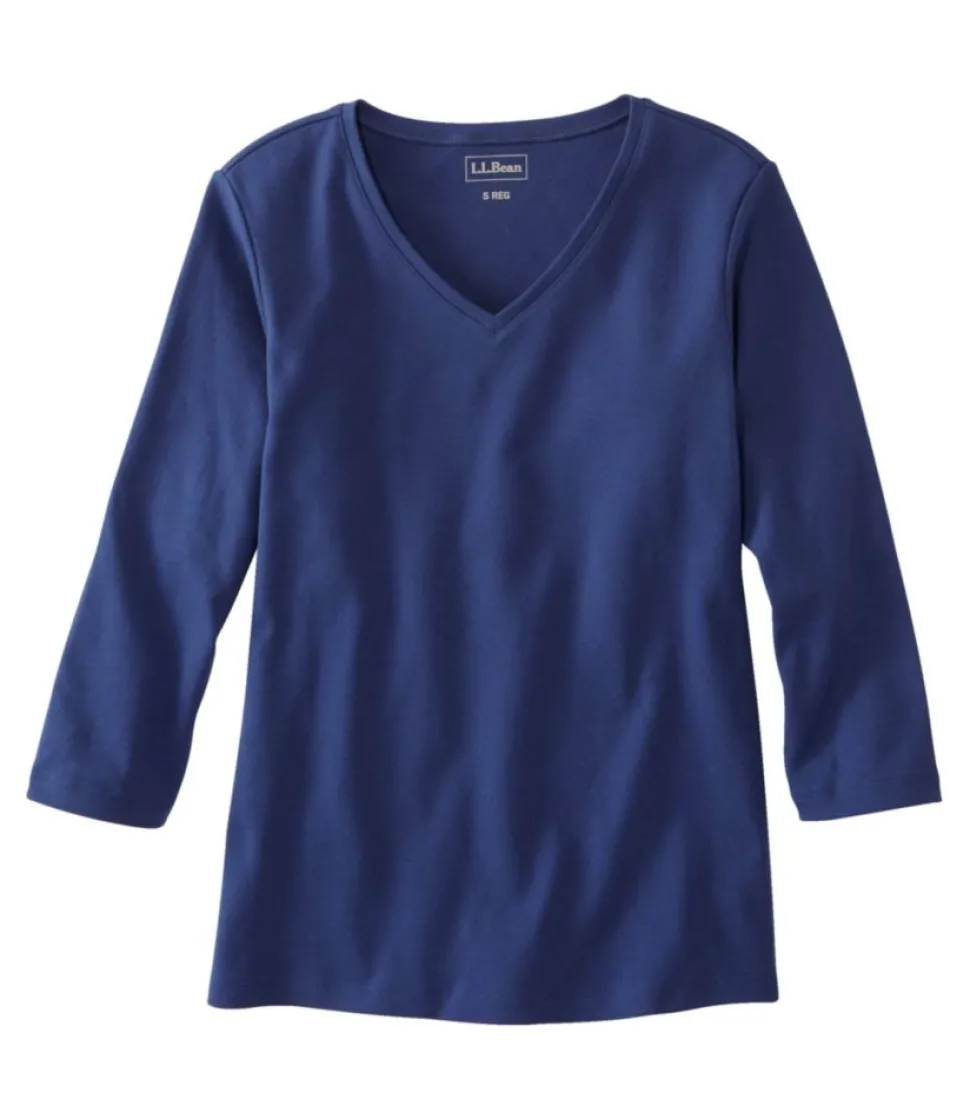 Cheap L.L.Bean "Women's V-Neck, Three-Quarter-Sleeve"