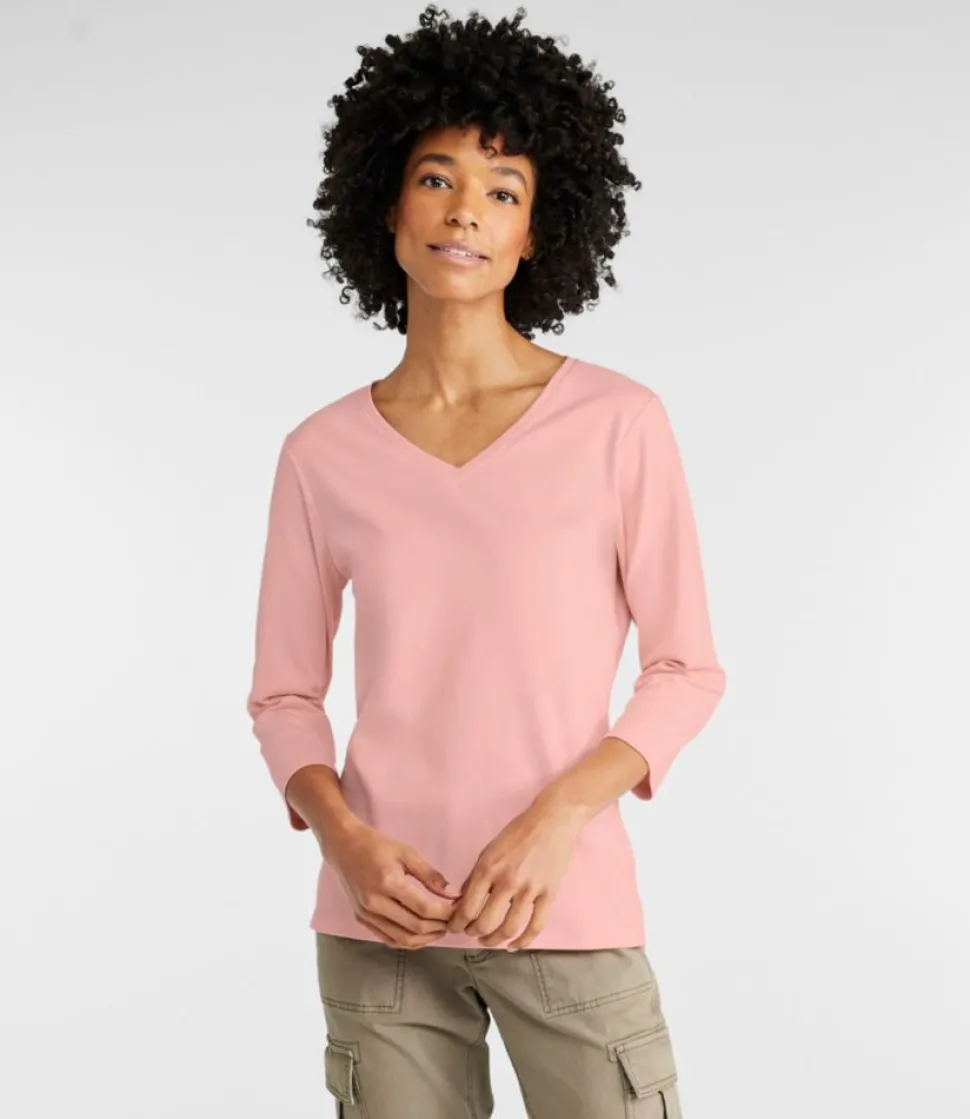 Cheap L.L.Bean "Women's V-Neck, Three-Quarter-Sleeve"