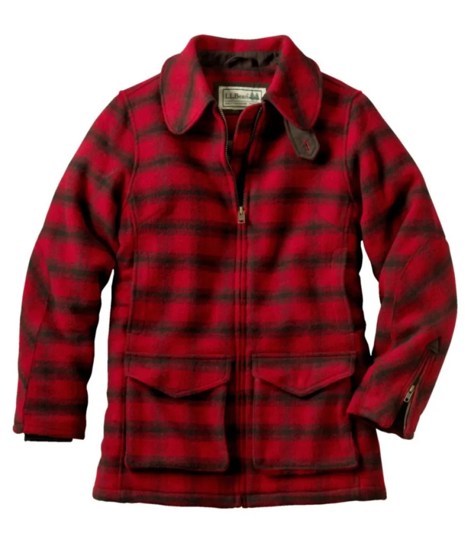 Discount L.L.Bean "Women's Maine Guide Wool Parka, PrimaLoft" Red/BlackPlaid