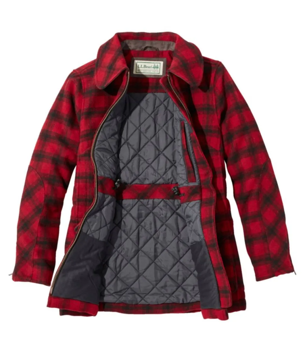 Discount L.L.Bean "Women's Maine Guide Wool Parka, PrimaLoft" Red/BlackPlaid
