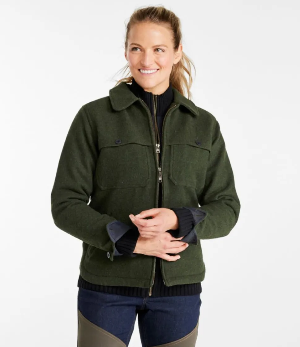 Best L.L.Bean "Women's Maine Guide Zip Front Jac-Shirt with Primaloft" Loden