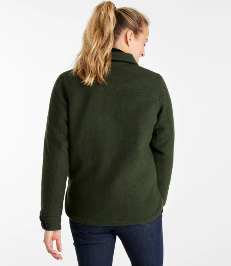 Best L.L.Bean "Women's Maine Guide Zip Front Jac-Shirt with Primaloft" Loden