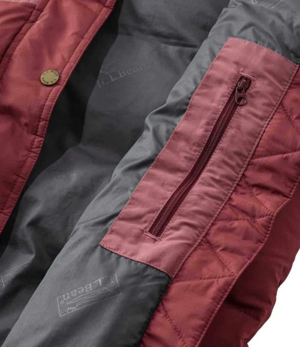 Fashion L.L.Bean "Women's Mountain Classic Down Vest, Colorblock" Burgundy/LightRosewood