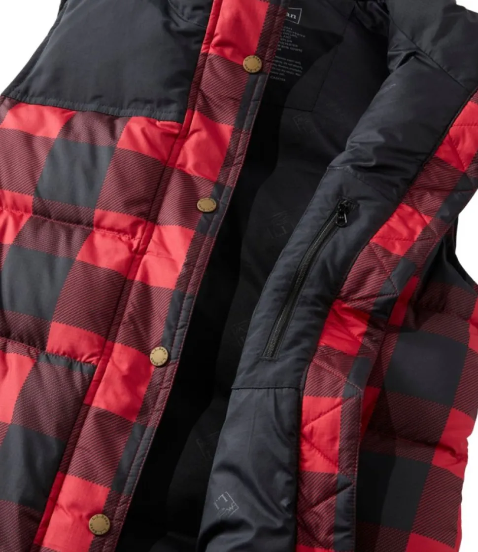 Best Sale L.L.Bean "Women's Mountain Classic Down Vest, Print" RichRedBuffaloPlaid