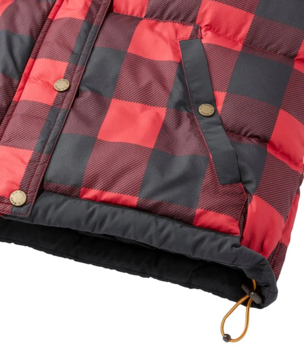 Best Sale L.L.Bean "Women's Mountain Classic Down Vest, Print" RichRedBuffaloPlaid